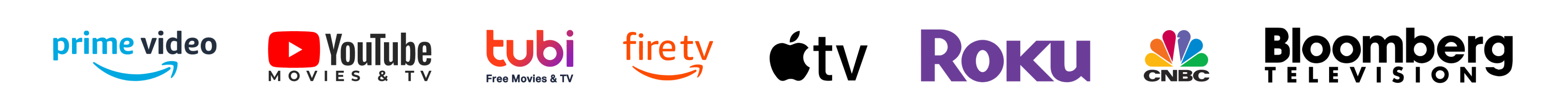 As seen on Prime Video, YouTube Movies & TV, Tubi, Fire TV, Apple TV, Roku, CNBC, and Bloomberg Television